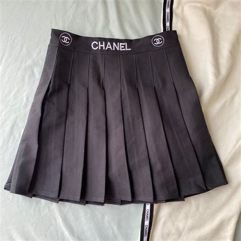 chanel green skirt|chanel pleated skirt.